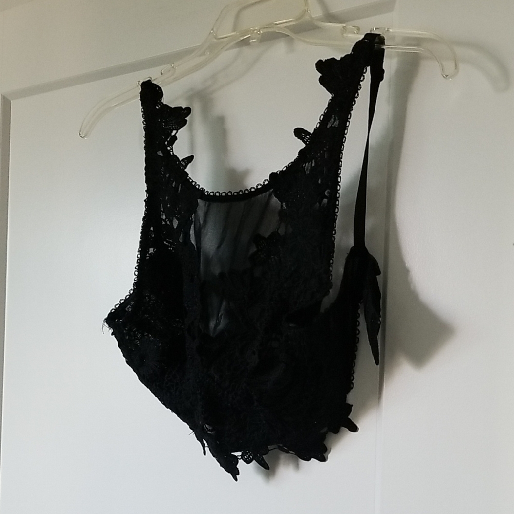 Forever 21 Black Lace Bustier Lingerie Top Size S